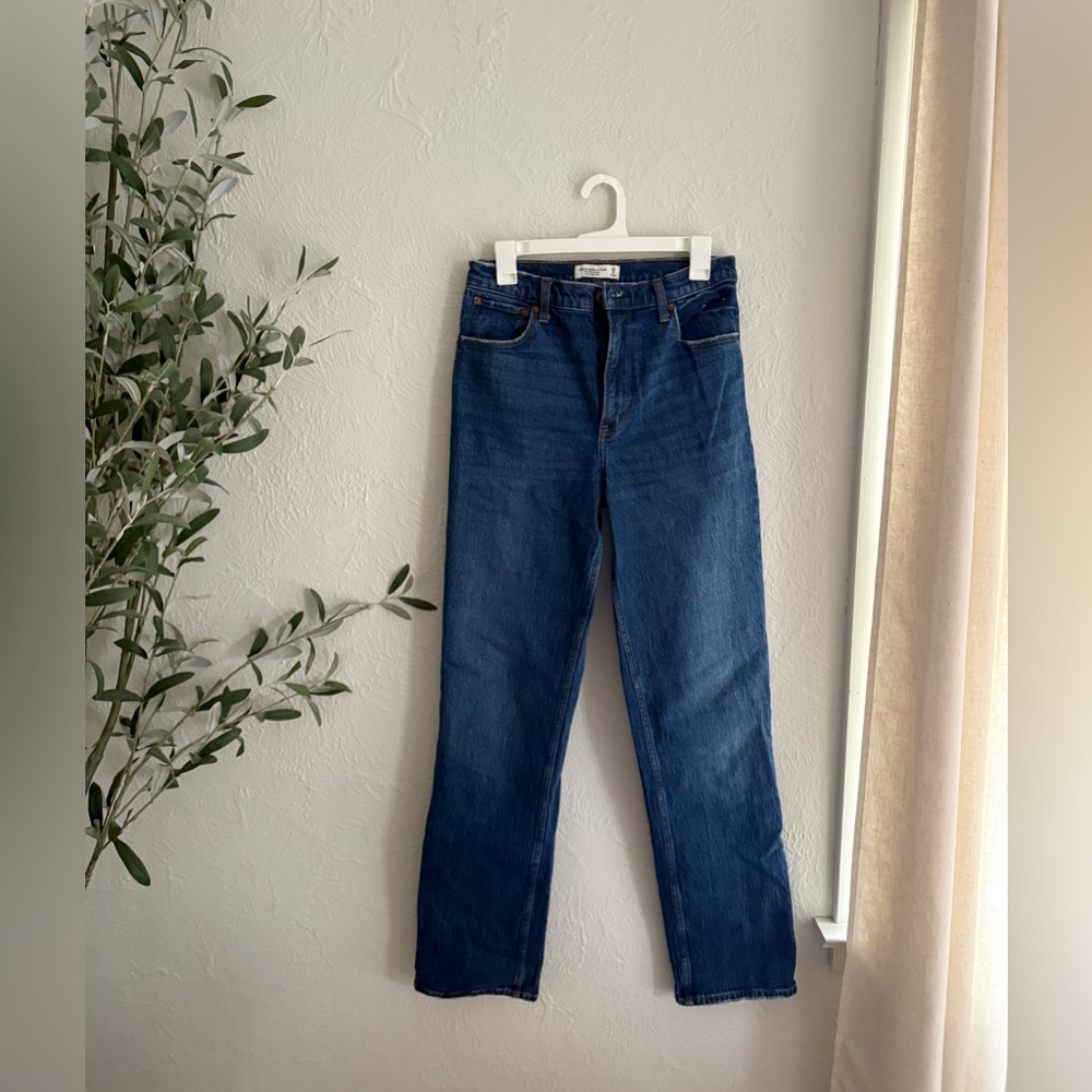 Abercrombie & Fitch Dark Blue Straight Leg Jeans